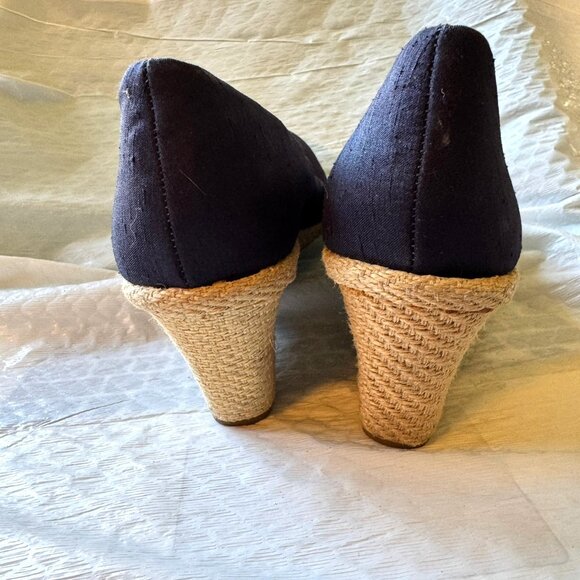 Life Stride Soft System Womens Size 8.5M Navy Tan Espadrilles Wedges NEW NWOB - Picture 4 of 13